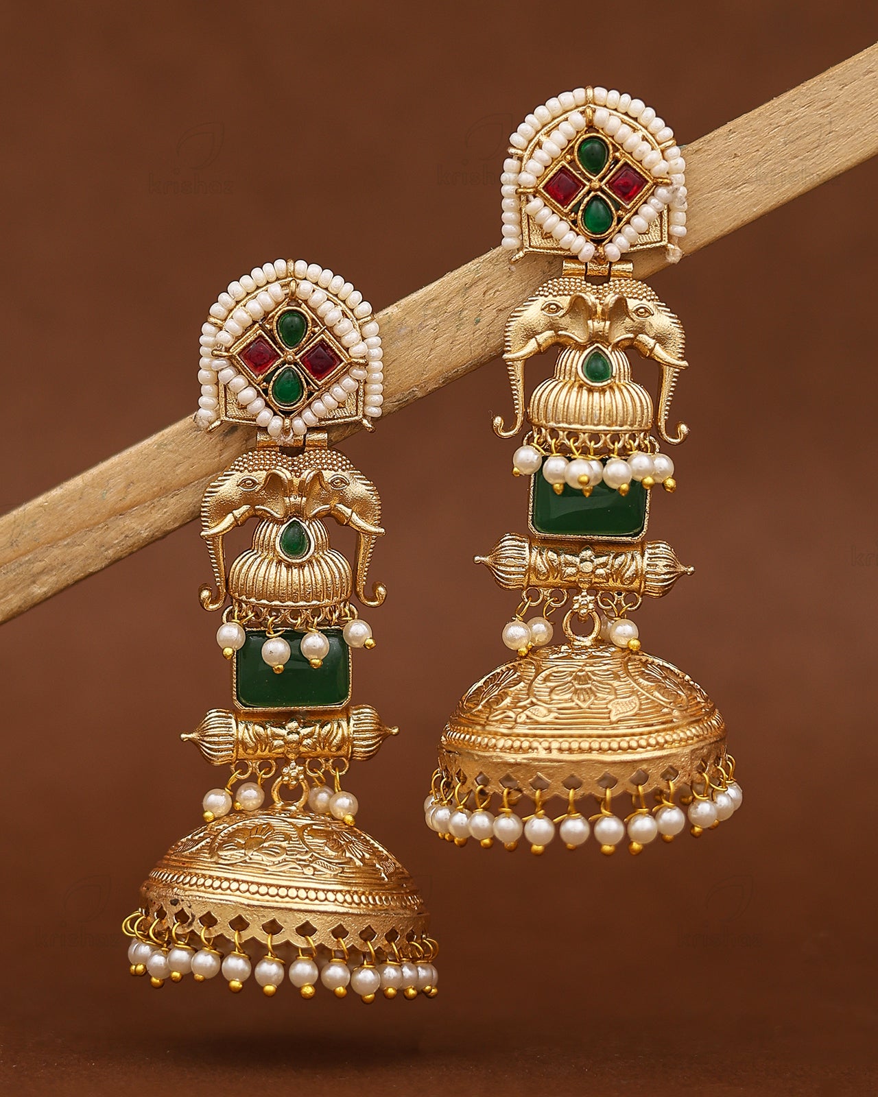 Neha Gold Jhumki Earrings