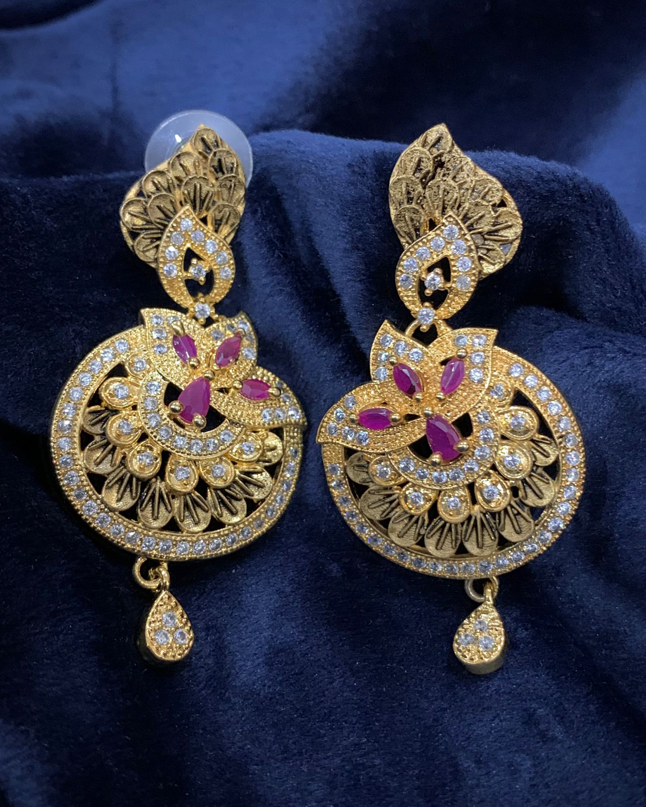 AD Earrings with Ruby Stone